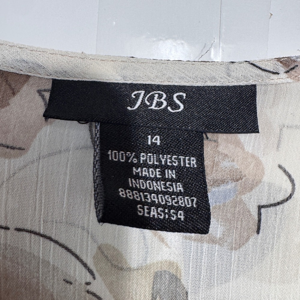 JBS Floral Tie Dress Midi Size 14 Sheer Ruffle Flowy Cottagecore Whimsical 90s - Picture 3 of 13